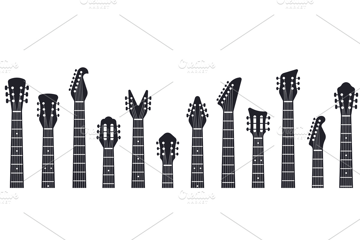 Guitars headstock. Rock music guitar, a Background Graphic by winwin.art