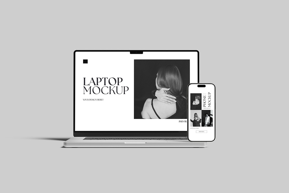 Laptop and Phone Mockup, an iPhone Mockup by Graphiculon (Photo 4 of 11)
