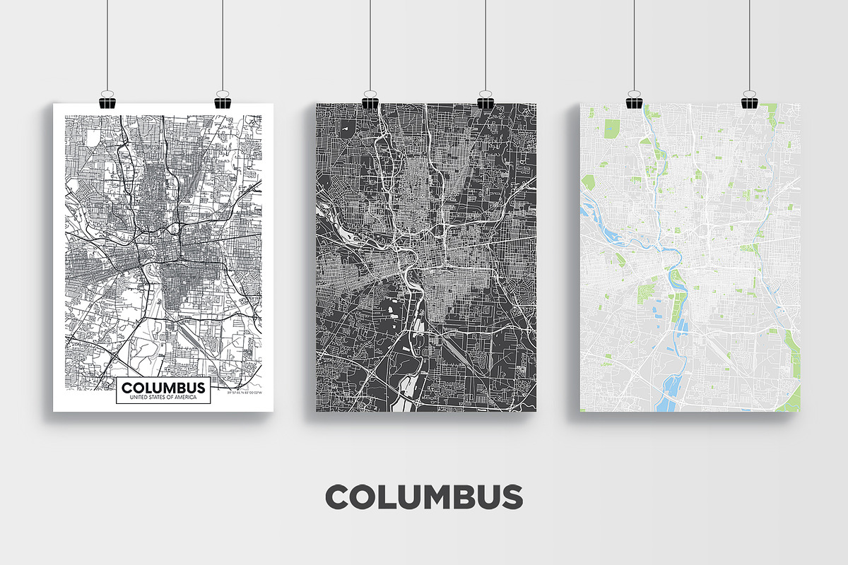 5 maps of USA cities set 4, an Illustration by MaximGertsen (Photo 2 of 9)