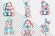 Easter Bunny Watercolor PNG Clipart, an Illustration by SVGArt (Thumbnail 6 of 9)