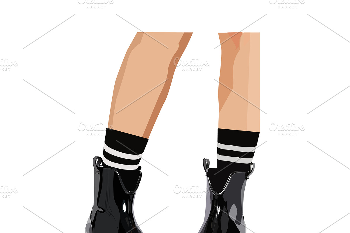 Black lacquered boots, an Object Illustration by OS