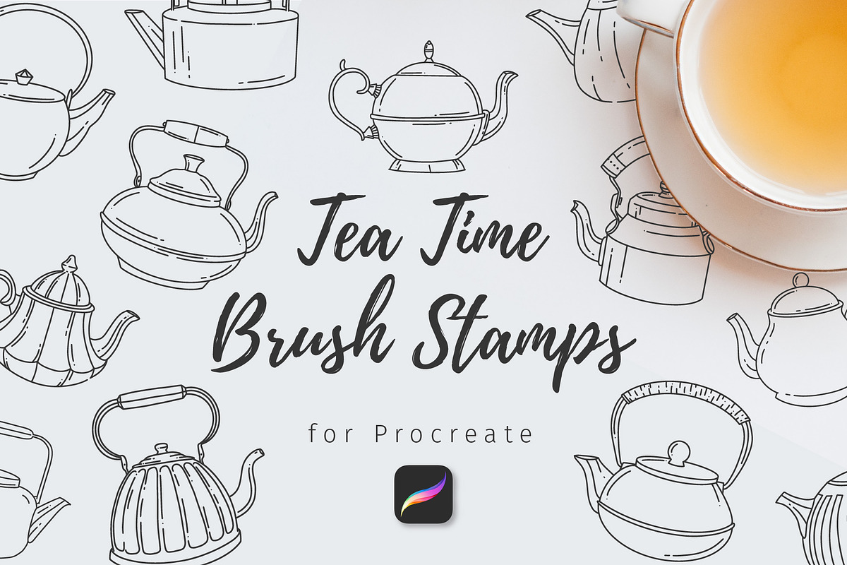 Kettles Stamp Brushes| for Procreate, a Brush Add-On by Wander Designs (Photo 1 of 5)