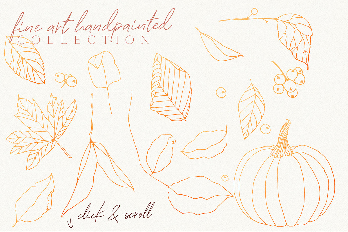 Gold Autumn leaves pumpkin & fashion, an Illustration by January Bloom (Photo 3 of 16)
