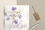 Watercolor Clipart - FLORAL TEATIME, a Decorative Illustration by Beigetime (Thumbnail 7 of 9)