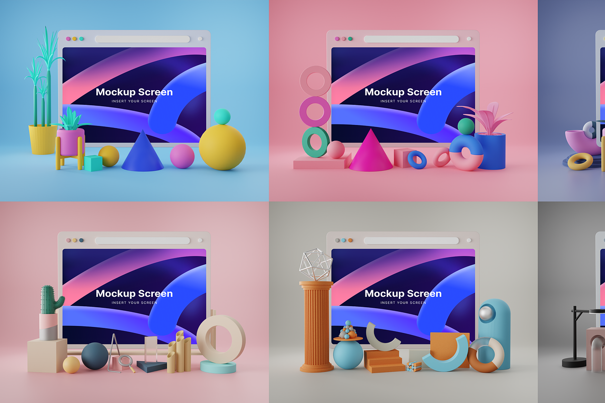 Webby - 3D Phone Scene Mockups, an Object 3D Model by Illustraly Design (Photo 7 of 7)