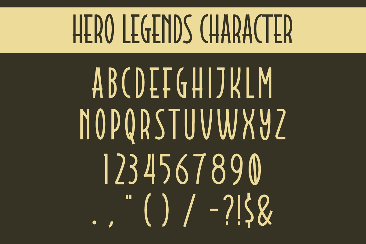 Hero Legends Retro Display Font, a Sans Serif Font by IHDSTD (Photo 7 of 7)
