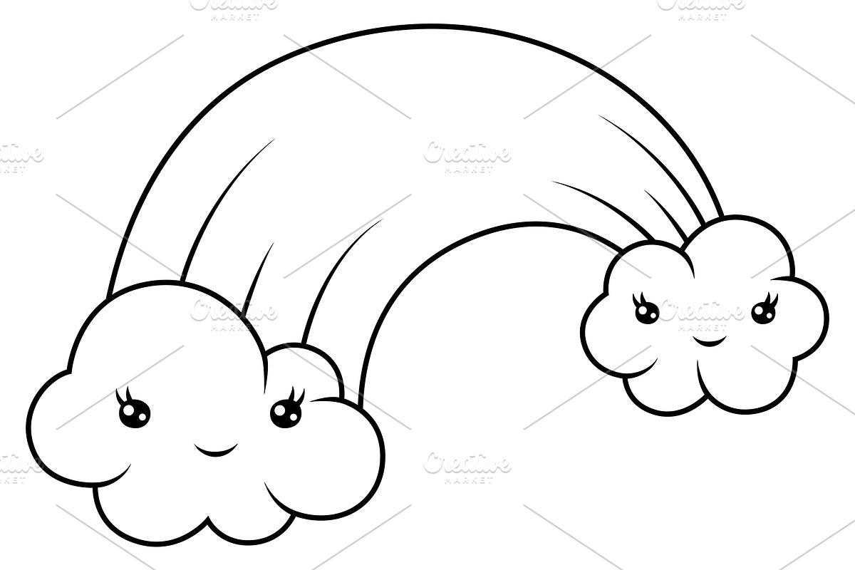 Illustration of cute kawaii rainbow, an Object Illustration by incomible