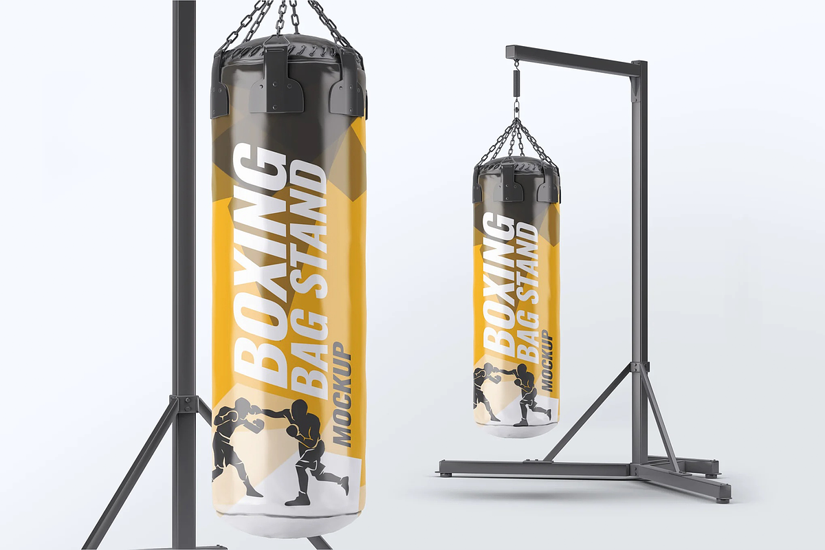 Boxing Bag Stand Mock-Up, a Product Mockup by DesignRushMarket (Photo 1 of 7)