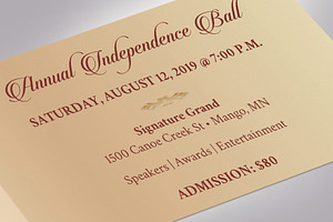 Folded Banquet Ticket Word