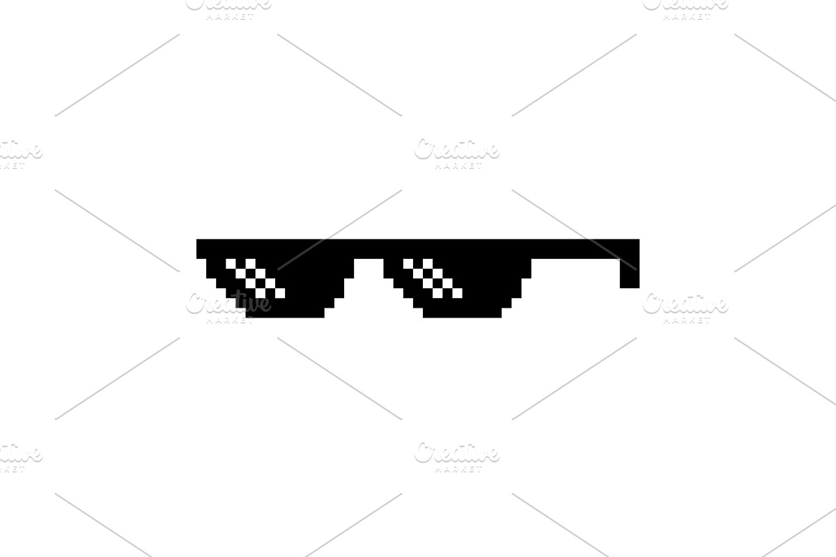 Pixel glasses of thug life meme., an Illustration by HAPPY VECTOR, image size:1200x800