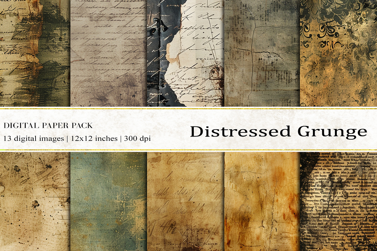 Distressed Grunge Digital Papers, a Background Graphic by BonaDesigns (Photo 1 of 5)