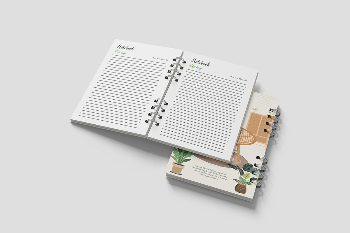 Modern Notebook Mockup, a Books & Magazine Mockup by Indah (Photo 3 of 6)