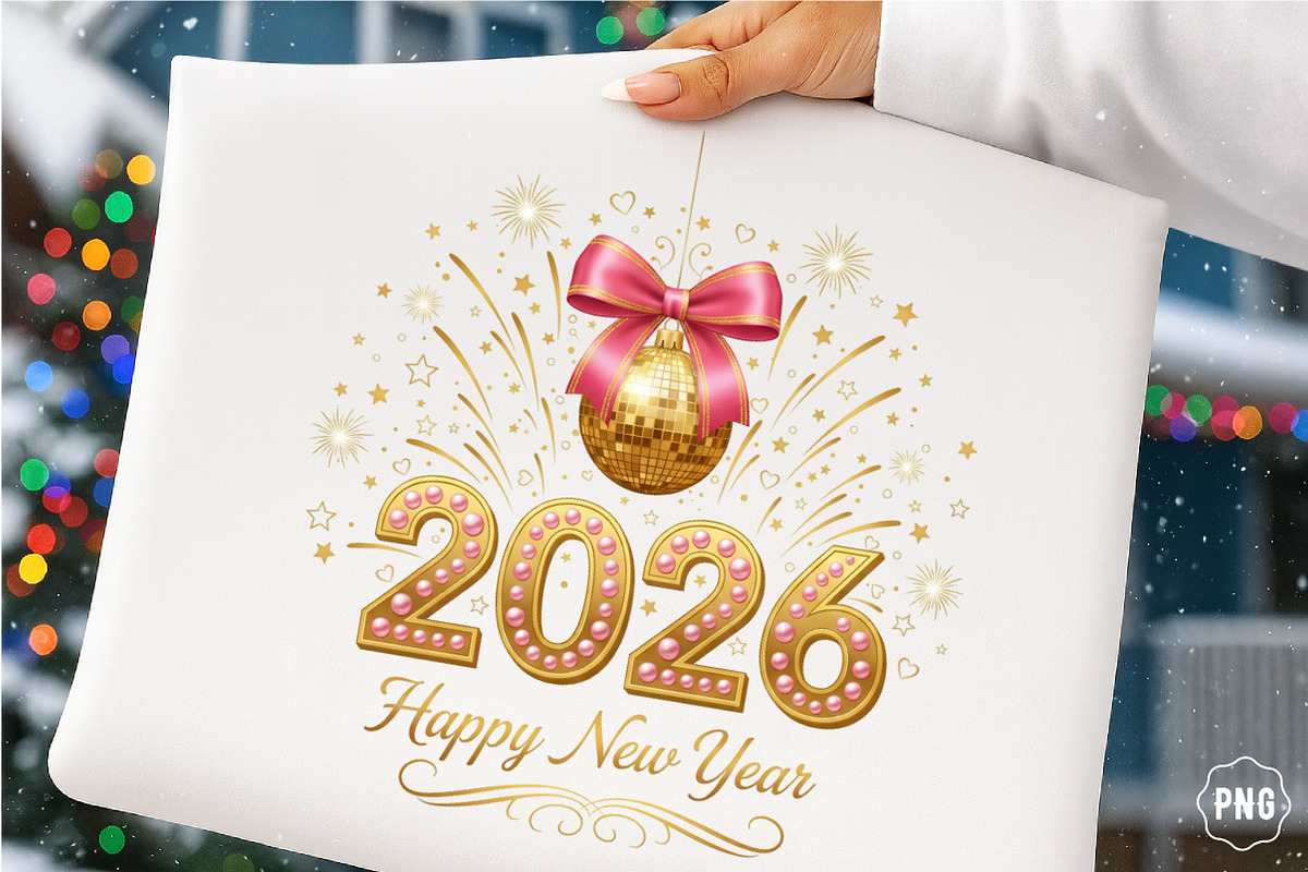 2026 Happy Glitter New Year PNG, an Illustration by SinaCreation (Photo 11 of 11)