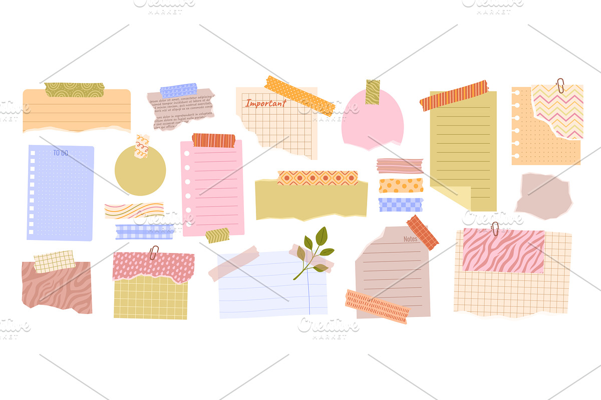 Washi tape notes. Notepaper and, an Object Illustration by winwin.art