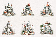 Whimsical Summer Sandcastle Clipart, an Illustration by CreationArt (Thumbnail 5 of 7)