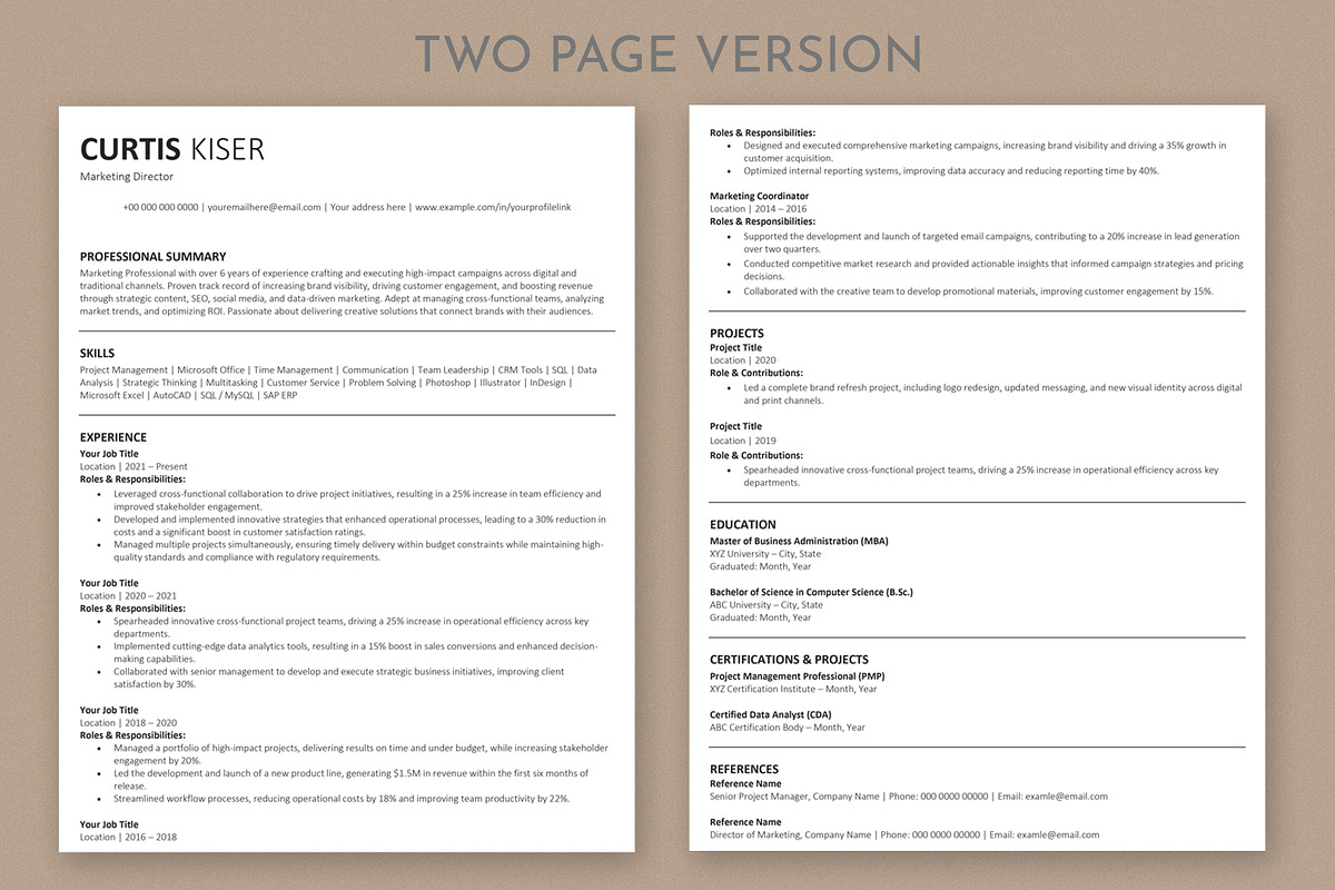 ATS Resume / CV, a Resume Template by Anjum Ilyas (Photo 3 of 8)