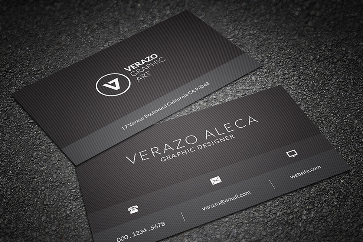 Black Minimal Business Card, a Business Card Template by Verazo (Photo 2 of 3)