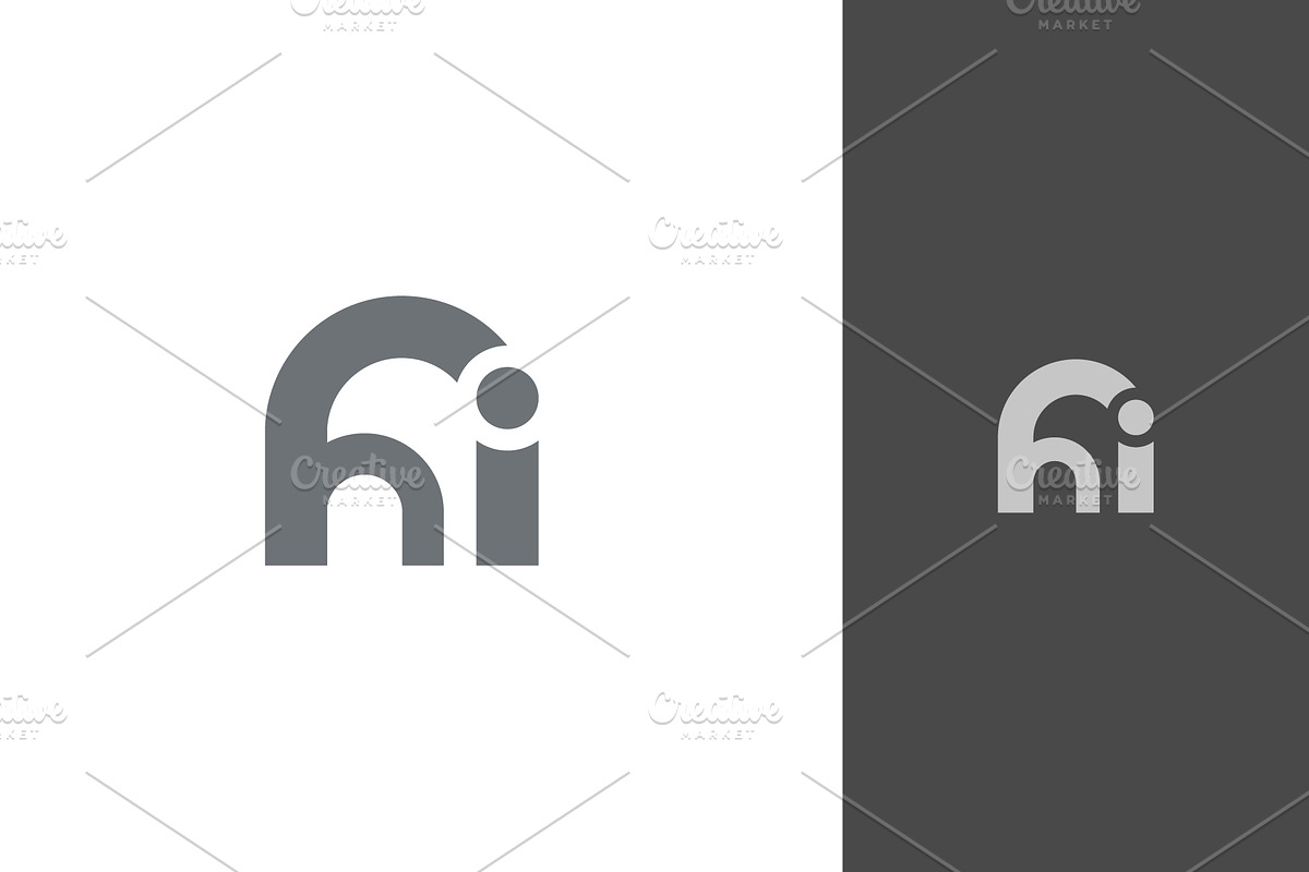 Initial letter hi logo design, an Object Graphic by nicemorning (Photo 4 of 4)