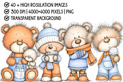 Whimsical Cute Teddy Bear Clipart, an Illustration by Pixels.Craft (Thumbnail 4 of 6)