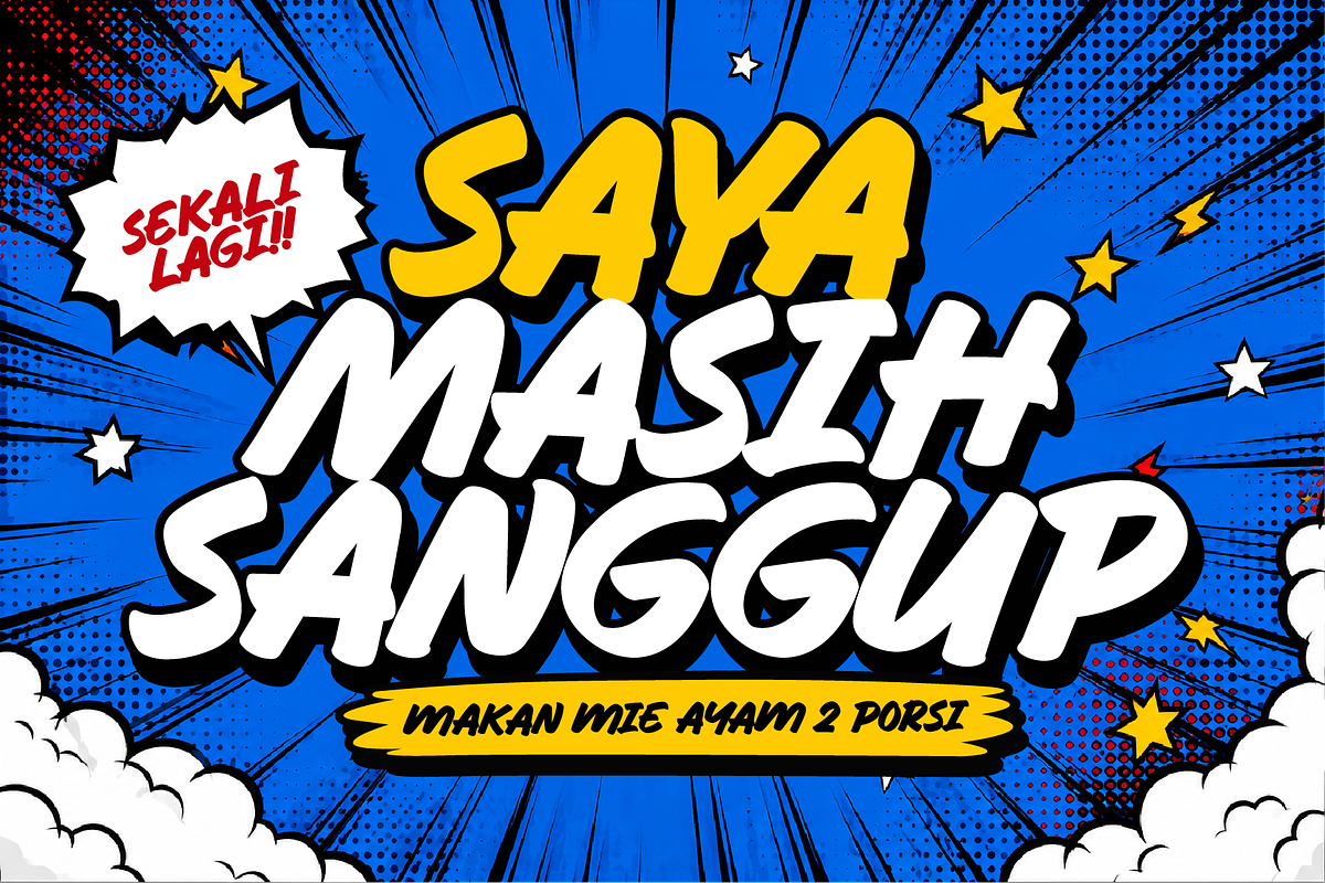 Uh Kaget Bold Comic Display Font, a Handwritten Font by Ronny Studio (Photo 2 of 9)