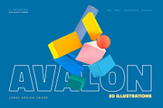 AVALON 3D Abstract Shapes v5, an Illustration by LEROY Design (Thumbnail 5 of 9)