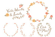Antique Peach Vector Flower Wreaths, an Illustration by Amanda Ilkov (Thumbnail 3 of 3)
