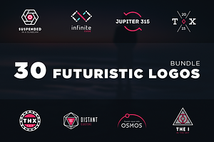 Futuristic logo bundle