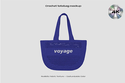 Crochet tote bag mockup