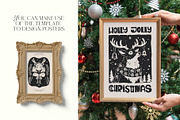 Linocut Christmas | Posters and Card, an Object Graphic by KetteCreate (Thumbnail 11 of 19)