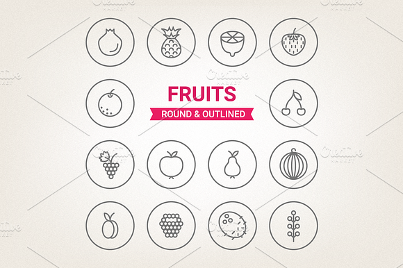 Circle Fruits Icons