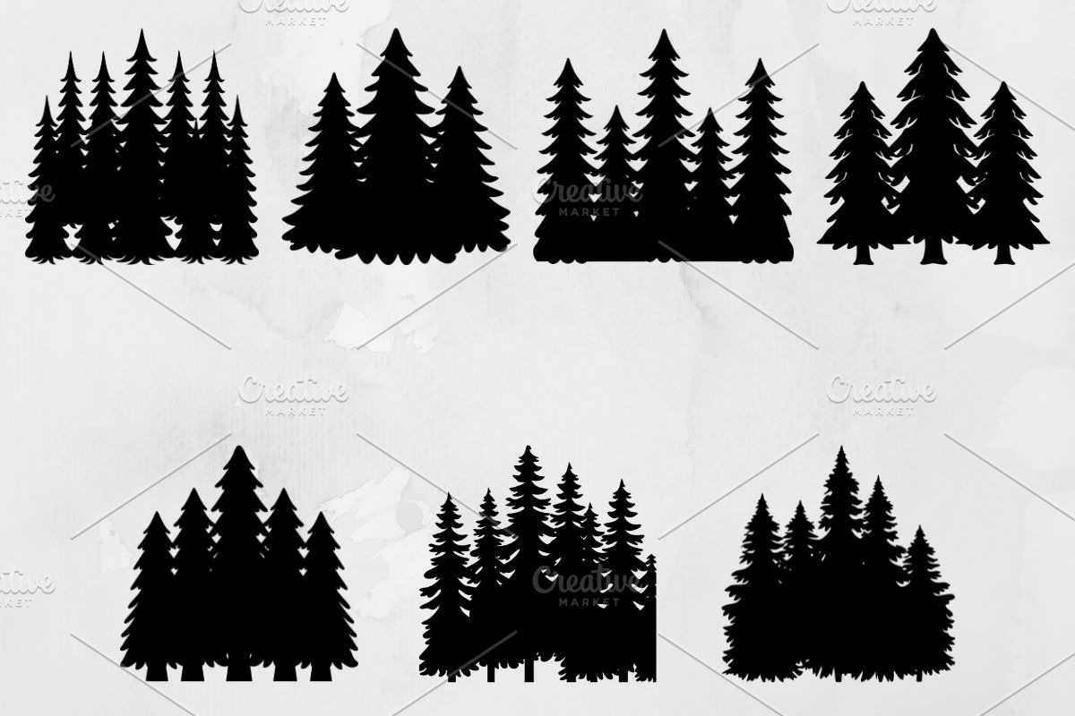 Pine Tree Silhouette SVG, an Object Illustration by newminddesign (Photo 1 of 3)