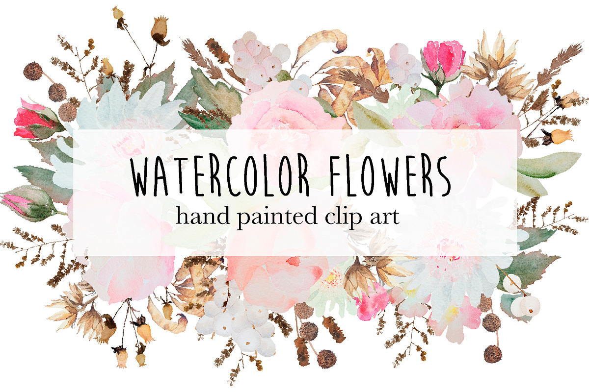 watercolor flowers set 2, a Graphic by GraphicRain (Photo 1 of 5)