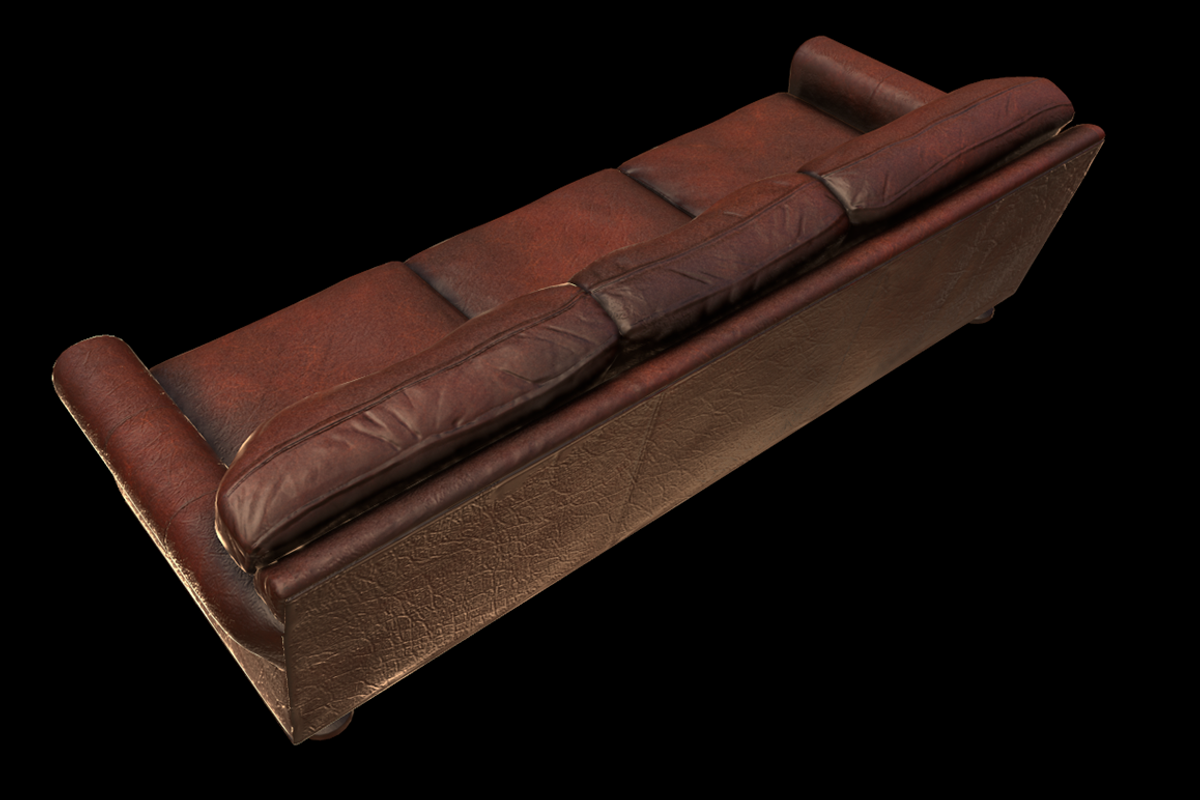 Classic Leather Sofa, an Architecture 3D Model by Kindesigns (Photo 2 of 5)