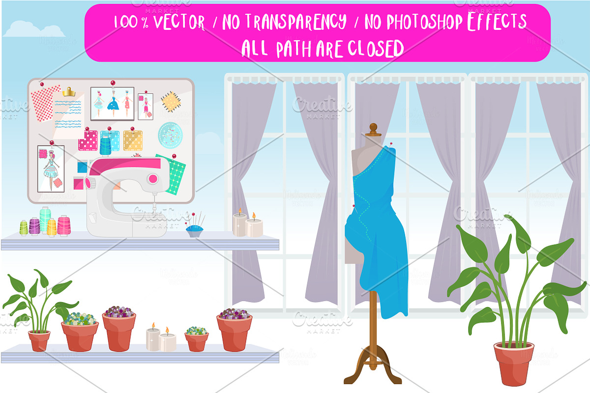 Fashion Designer Set - 10 Elements, an Object Illustration by Melisende Vector (Photo 3 of 3)
