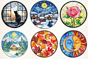 Stained Glass Sublimation Clipart, an Illustration by DreamCafeArt (Thumbnail 3 of 9)