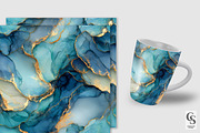 Teal Gold Alcohol Ink Background, a Pattern Graphic by Creative Store (Thumbnail 2 of 5)