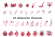 Watercolor Persian Pomegranate, a Graphic by Zahra Makes (Thumbnail 2 of 4)