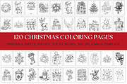 120 Christmas Coloring Pages, a Decorative Illustration by Daffodil Dream Studio (Thumbnail 1 of 4)