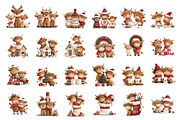 Watercolor Christmas Highland Cow, a Seasonal Illustration by Nicolle's Colorful Art (Thumbnail 5 of 7)