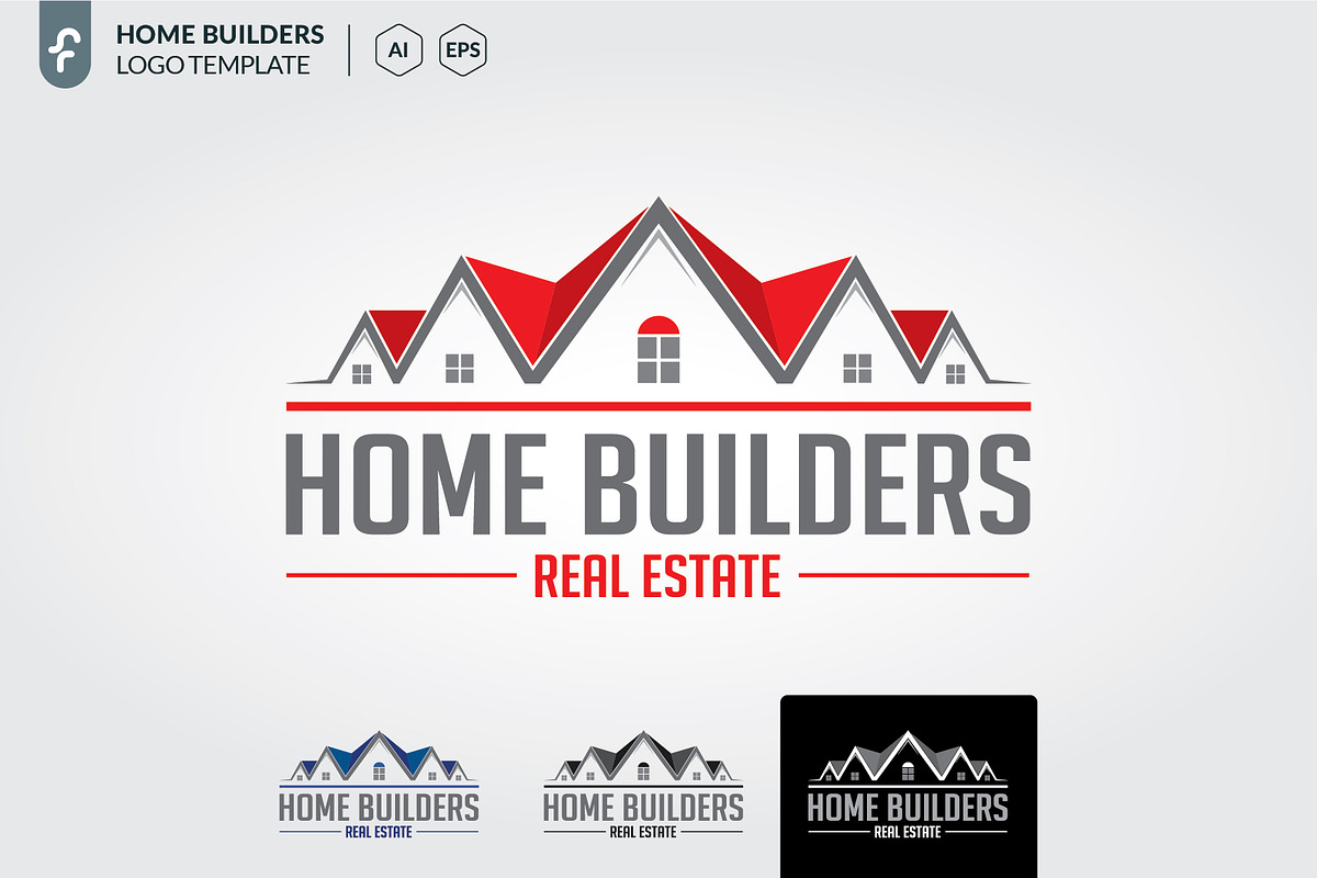 Home builder logo template, a Branding & Logo Template by ft.studio