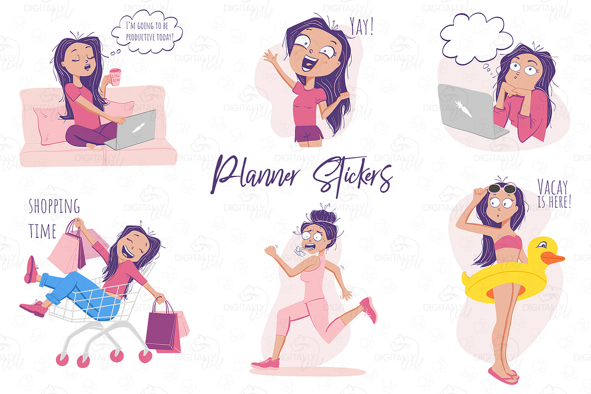 Printable Planner stickers, a Technology Illustration by Kate Snitser (Photo 1 of 2)