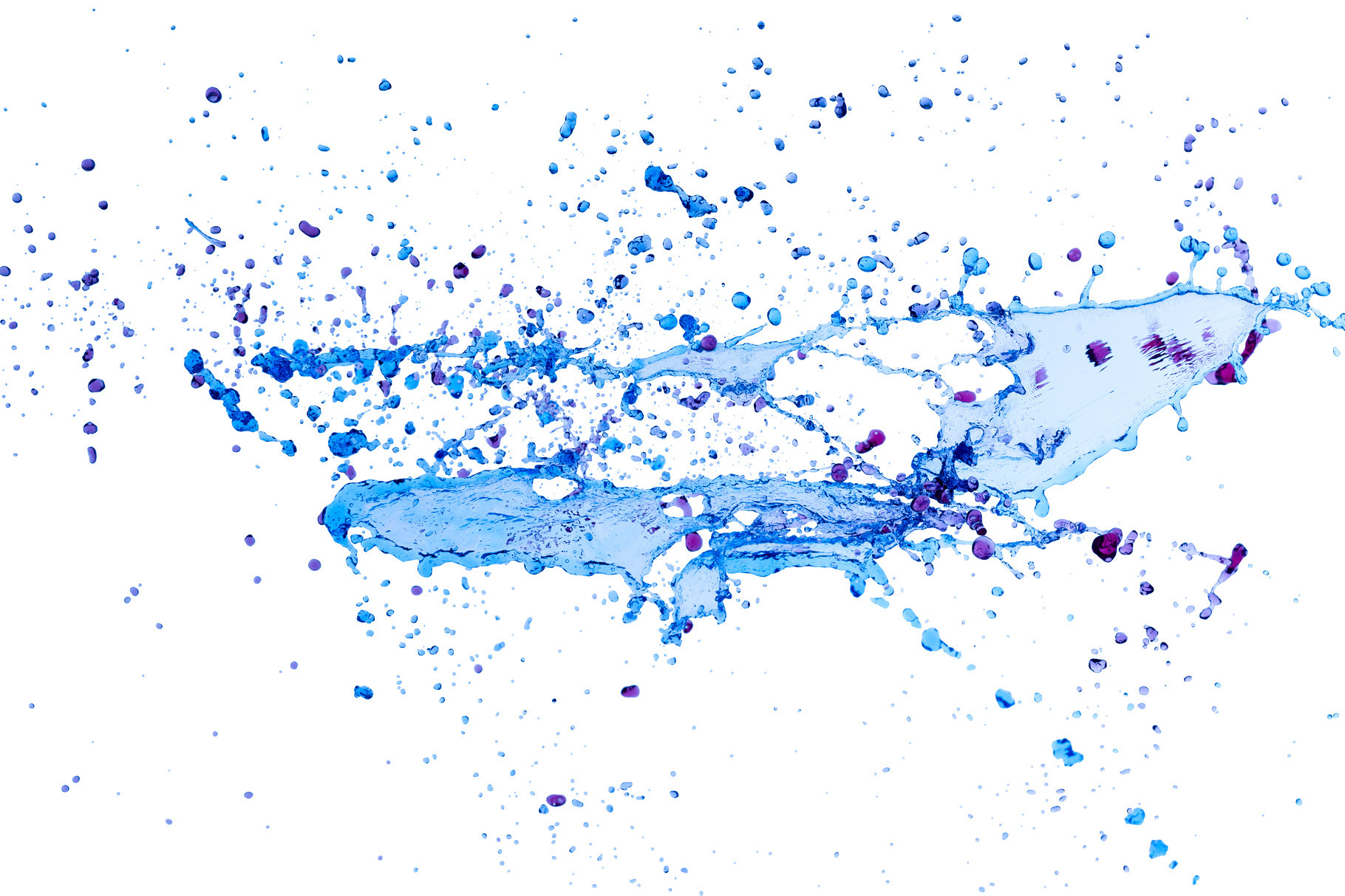 Color water splash isolated on white featuring splash, color, and ...