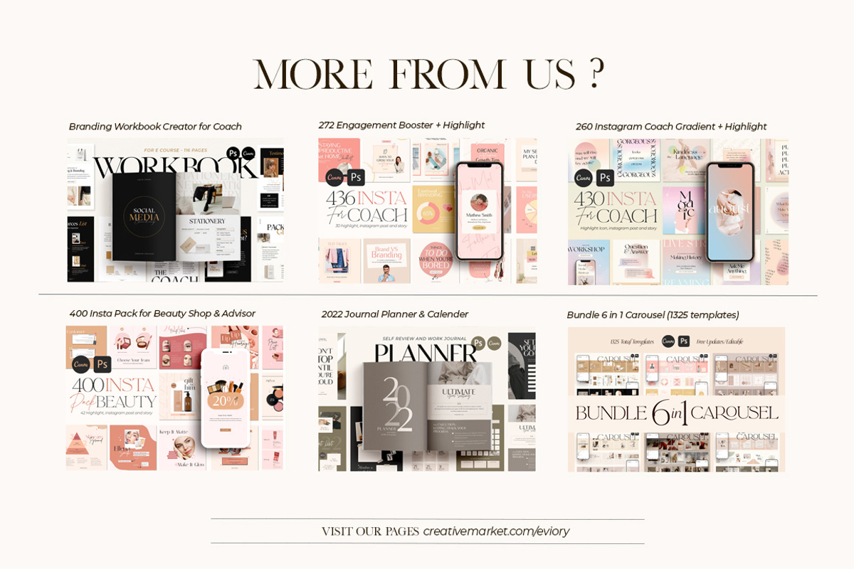 Instagram For eCourse Coach CANVA PS, a Social Media Template by Eviory (Photo 54 of 56)