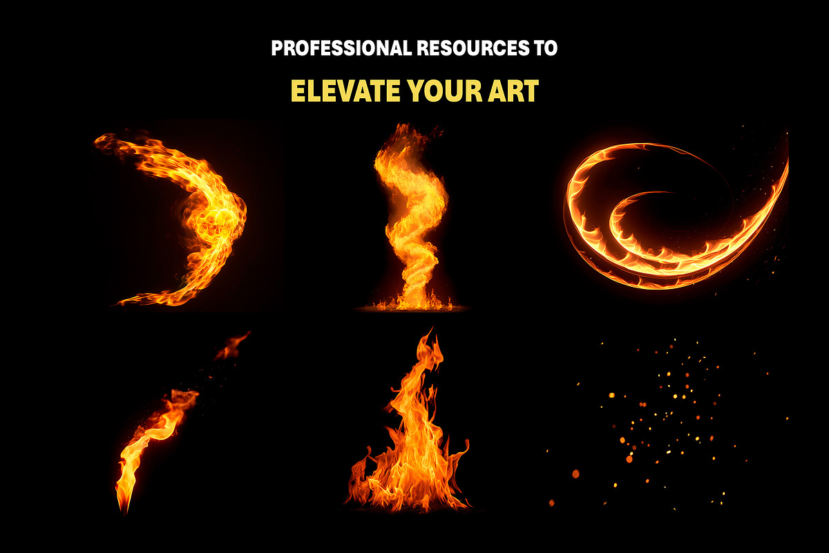 300+ Fire and Flame Overlay Effects, an Object Graphic by Mikel Blazgad (Photo 4 of 11)