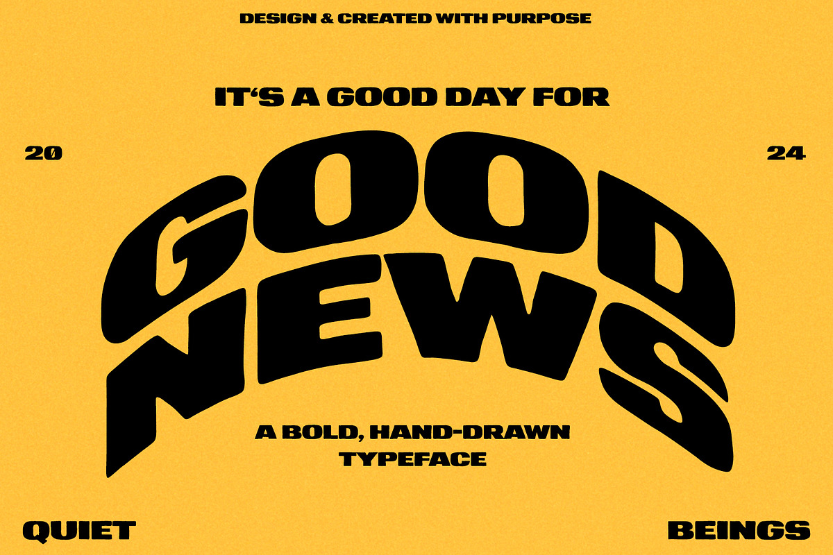 Good News Display Font, a Handwritten Font by Quiet Beings Design Studi (Photo 3 of 5)