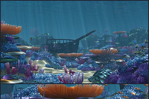 Cartoon Underwater VR/AR Lowpoly 3D