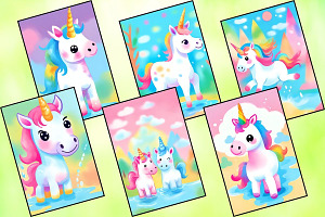 Cute Unicorn Reverse Coloring Pages