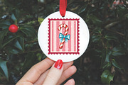 Christmas Candy Cane Coquette Stamps, an Illustration by Libby Wishes (Thumbnail 3 of 5)