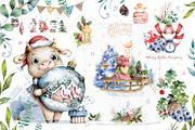 Christmas Story with Cute Bull's, an Animal Illustration by Ann Art Houze (Thumbnail 4 of 16)