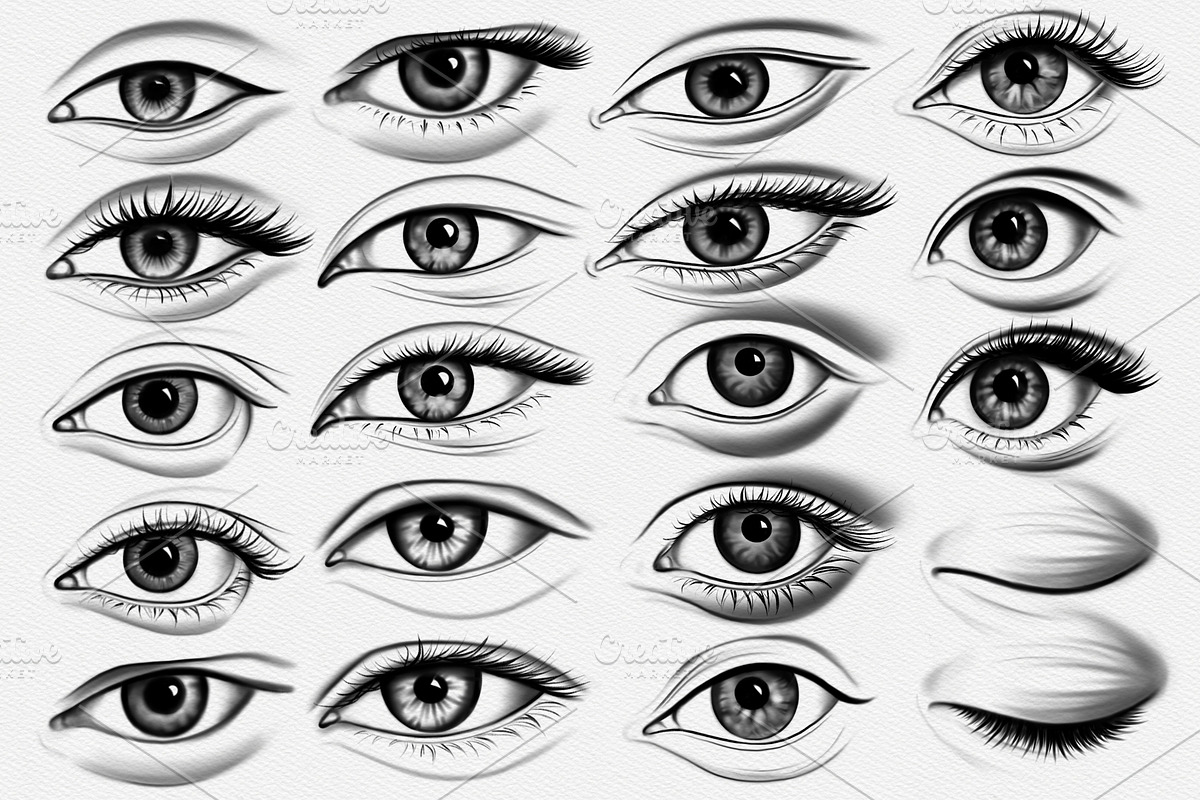 Realistic Eyes Stamps for Procreate, a Brush Add-On by sundrameda (Photo 2 of 5)